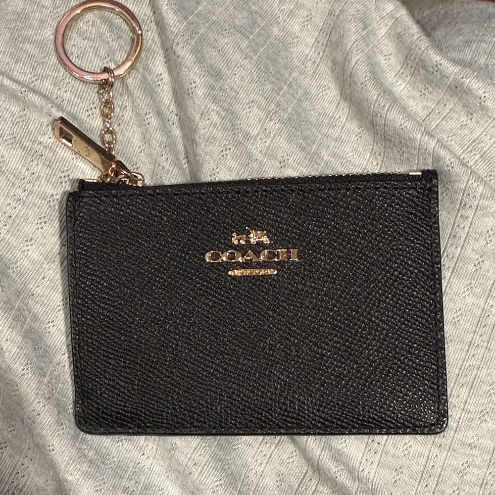 Coach Black Leather Keychain Pouch